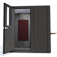Load image into Gallery viewer, Audiology Basic Package shown from the front with left hinge door open and burgundy foam.
