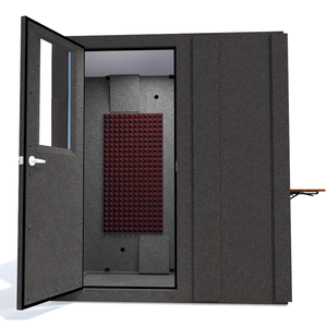 Audiology Basic Package shown from the front with left hinge door open and burgundy foam.