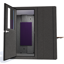 Load image into Gallery viewer, Audiology Basic Package shown from the front with left hinge door open and purple foam.
