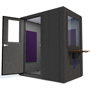 Audiology Basic Package shown angled from the front with left hinge door open and purple foam.
