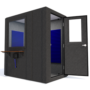 Audiology Basic Package shown angled from the front with right hinge door open and blue foam.