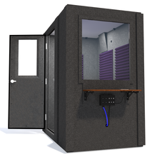 Load image into Gallery viewer, Audiology Basic Package shown from the side with left hinge door open and purple foam.
