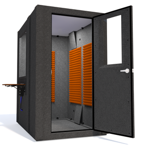 Audiology Basic Package shown from the side with right hinge door open and orange foam.