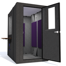 Load image into Gallery viewer, Audiology Basic Package shown from the side with right hinge door open and purple foam.
