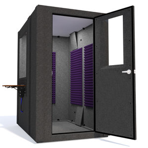 Audiology Basic Package shown from the side with right hinge door open and purple foam.