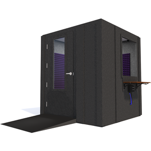 Audiology Deluxe Package shown angled from the front with left hinge door closed and purple foam.