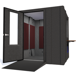 Audiology Deluxe Package shown from the front with left hinge door open and burgundy foam.