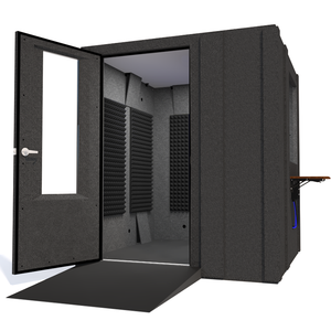 Audiology Deluxe Package shown from the front with left hinge door open and gray foam.