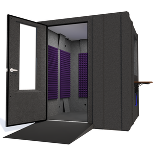 Audiology Deluxe Package shown from the front with left hinge door open and purple foam.