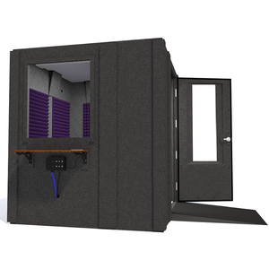 Audiology Deluxe Package shown from the side with right hinge door open and purple foam.