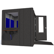 Load image into Gallery viewer, Audiology Deluxe Package shown from the side with right hinge door open and blue foam.
